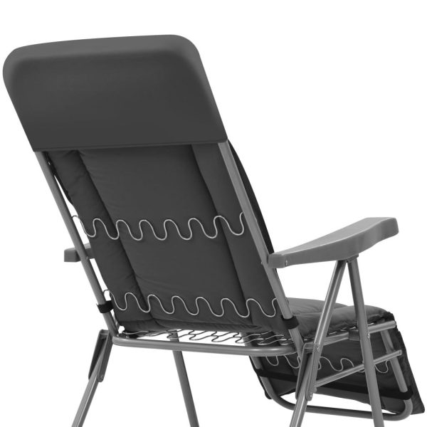 Folding Garden Chairs with Cushions 2 pcs – Grey