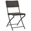 Folding Garden Chairs HDPE and Steel Brown – 2