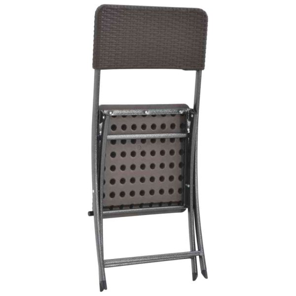 Folding Garden Chairs HDPE and Steel Brown – 2