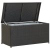 Garden Storage Box Poly Rattan – 100x50x50 cm, Black
