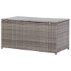 Garden Storage Box Poly Rattan – 100x50x50 cm, Grey