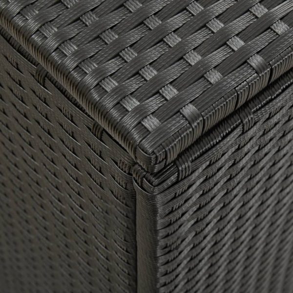 Garden Storage Box Poly Rattan – 200x50x60 cm, Black