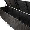 Garden Storage Box Poly Rattan – 200x50x60 cm, Black
