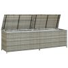 Garden Storage Box Poly Rattan – 200x50x60 cm, Grey