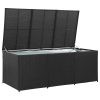 Garden Storage Box Poly Rattan – 180x90x75 cm, Black