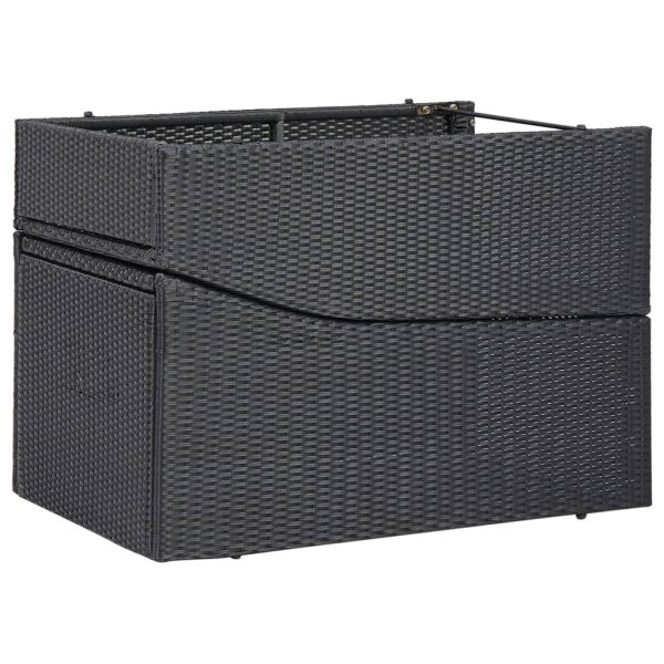 Sunbed with Cushion Poly Rattan – Black