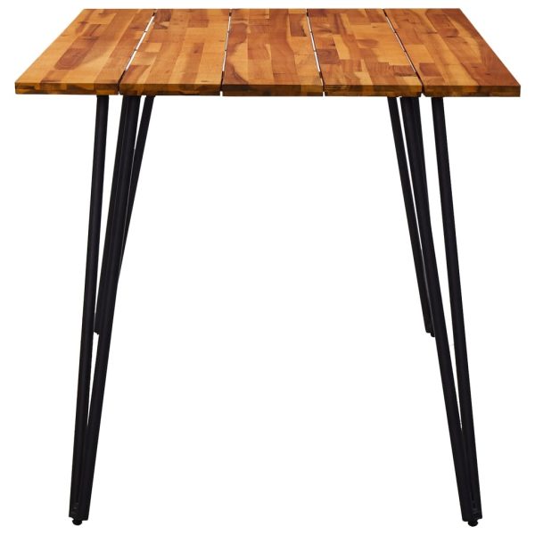 Garden Table with Hairpin Legs Solid Acacia Wood