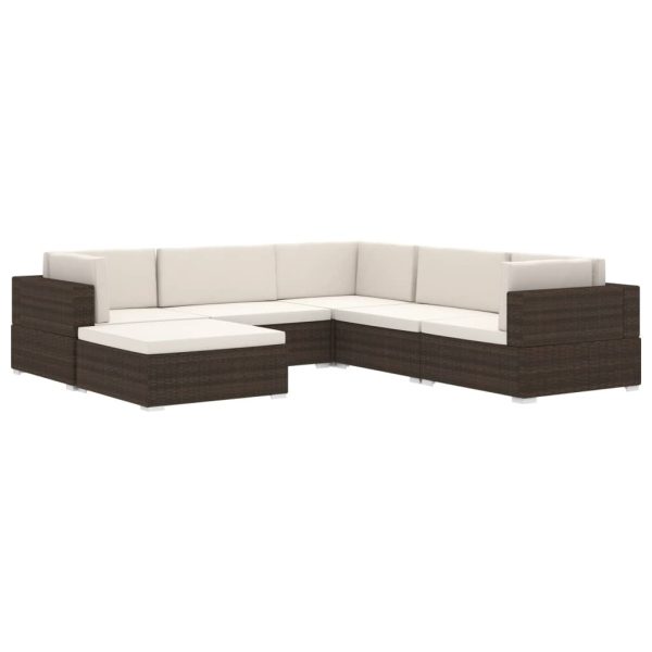 Sectional 1 pc with Cushions Poly Rattan – Black, Middle Sofa