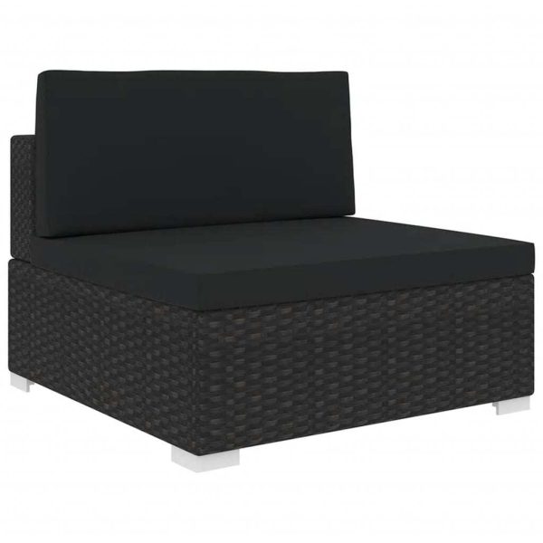 Sectional 1 pc with Cushions Poly Rattan