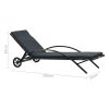 Sun Loungers with Table Poly Rattan – Anthracite