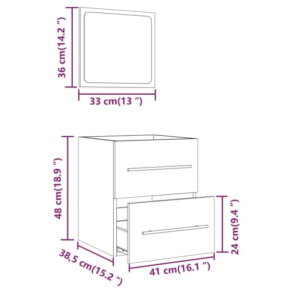 Bathroom Cabinet with Mirror 41×38.5×48 cm – White