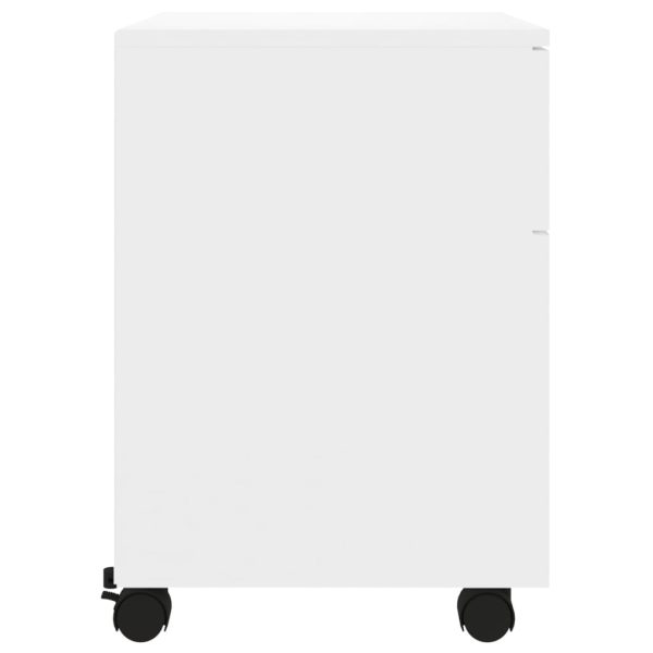 Mobile File Cabinet with Wheels 45x38x54 cm Engineered Wood – White