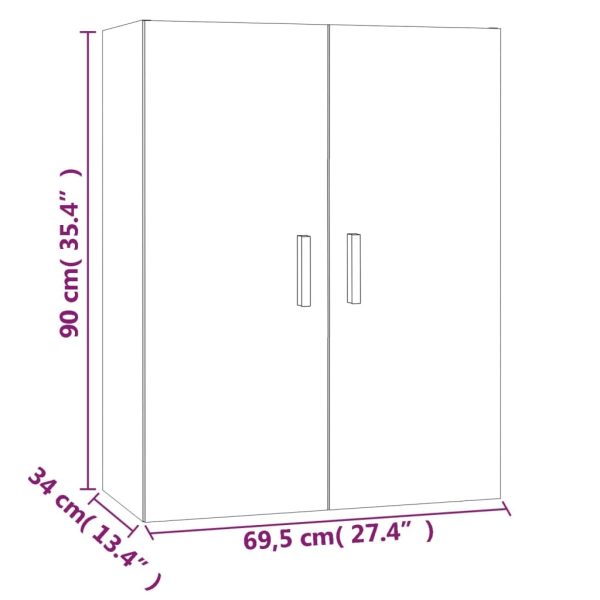 Hanging Wall Cabinet 69.5x34x90 cm – White