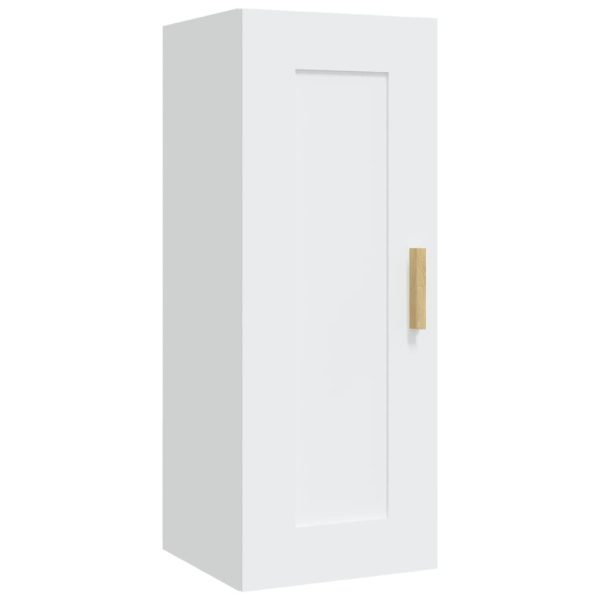 Wall Cabinet 35x34x90 cm Engineered Wood – White