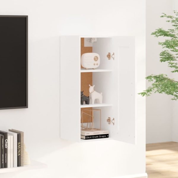 Wall Cabinet 35x34x90 cm Engineered Wood – White