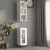 Wall Cabinet 34.5×32.5×90 cm Engineered Wood – White