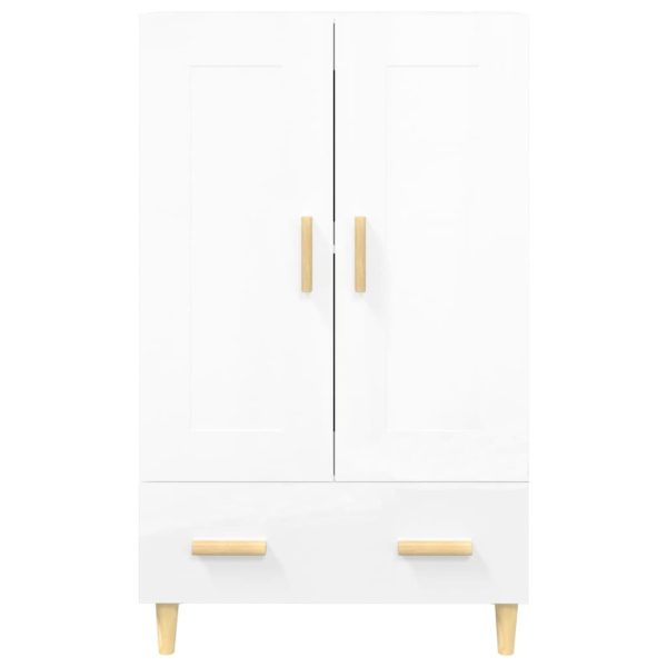 Highboard 70x31x115 cm Engineered Wood – High Gloss White