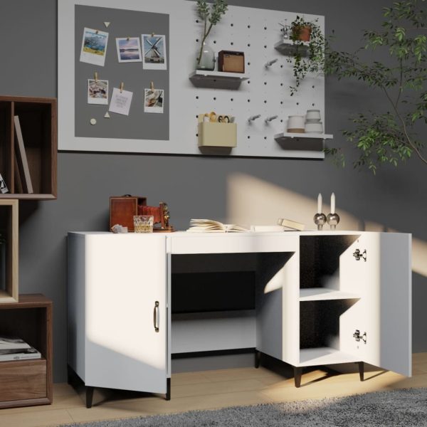 Desk 140x50x75 cm Engineered Wood – White