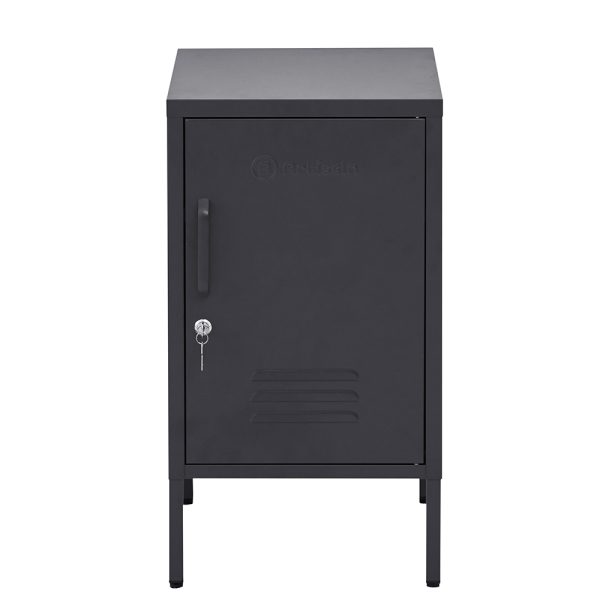 Metal Locker Storage Shelf Filing Cabinet Cupboard Bedside Table – Black