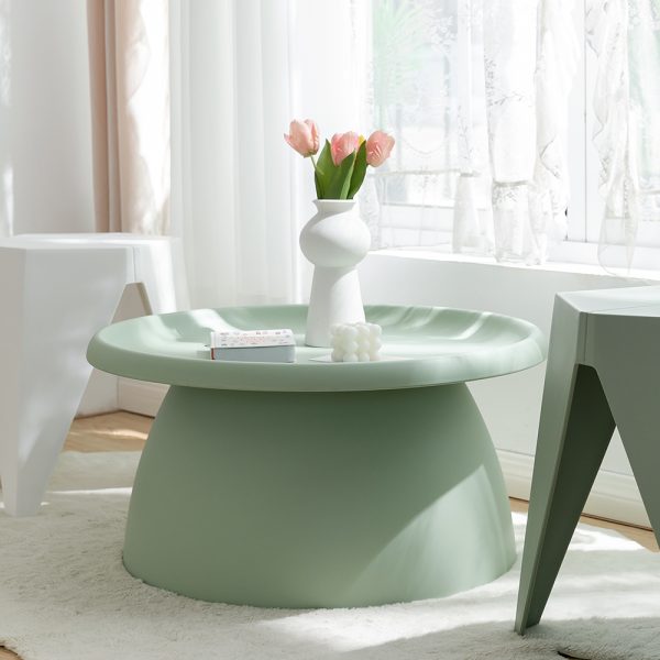 Coffee Table Mushroom Nordic Round Large Side Table 70CM – 70×35 cm, Green
