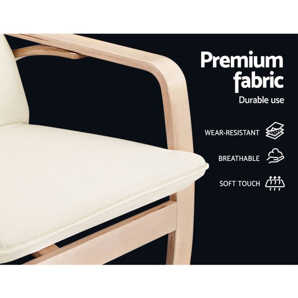 Fabric Rocking Armchair – Without Footstool