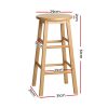 Set of 2 Beech Wood Backless Bar Stools – Natural