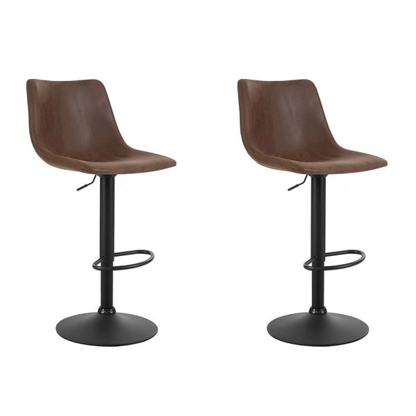 Set of 2 Bar Stools Gas Lift