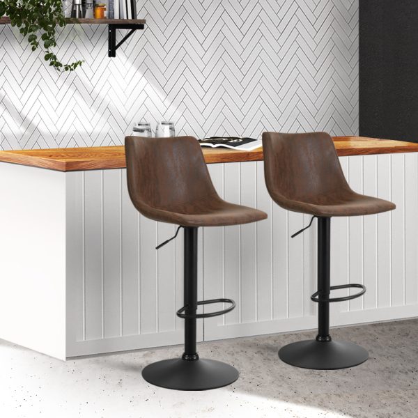 Set of 2 Bar Stools Gas Lift