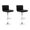 Line Style PU Leather Bar Stools – Black – 2