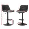 Set of 2 Bar Stools Kitchen Stool Chairs Metal Barstool Dining Chair Rushal – Black