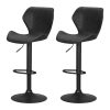 Set of 2 Bar Stools Kitchen Stool Chairs Metal Barstool Swivel Frawley – Black