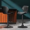 Set of 2 Bar Stools Kitchen Stool Chairs Metal Barstool Swivel Frawley – Black