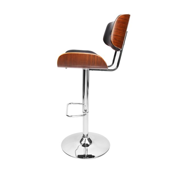 Wooden Gas Lift Bar Stool – Chrome