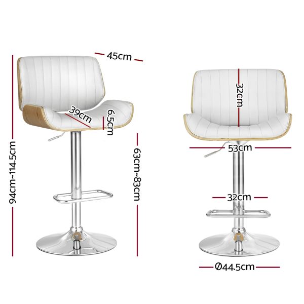 Bar Stools Kitchen Stool Chairs Metal Barstool Dining Chair Swivel – White