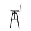 Rustic Industrial Style Metal Bar Stool – Black and Wood – 1