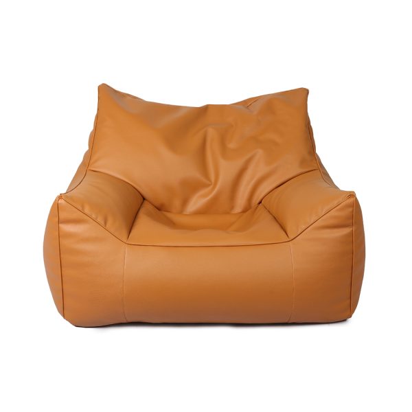 Bean Bag Chair Cover PU Indoor Home Game Lounger Seat Lazy Sofa Large – Brown