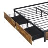 Metal Bed Frame Mattress Base Platform Wooden 4 Drawers – DOUBLE