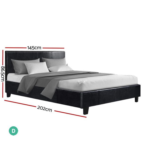 Nurom Bed Frame Fabric – DOUBLE, Black