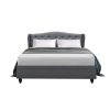 Walker Bed Frame Fabric – DOUBLE, Grey