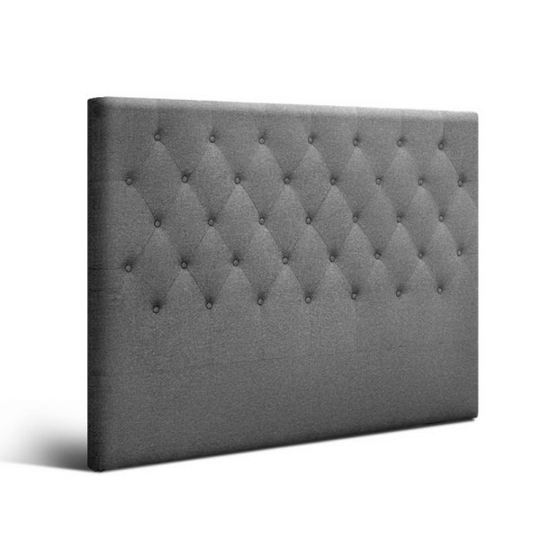 Bed Head Headboard Bedhead Fabric Frame Base CAPPI – QUEEN, Grey