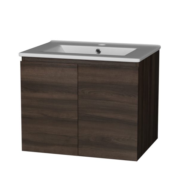 Vanity Unit Basin Cabinet Storage Bathroom Wall Mounted Ceramic 600mm