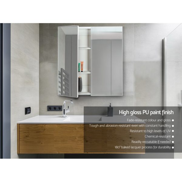 Bathroom Mirror Cabinet 600mm x720mm – White