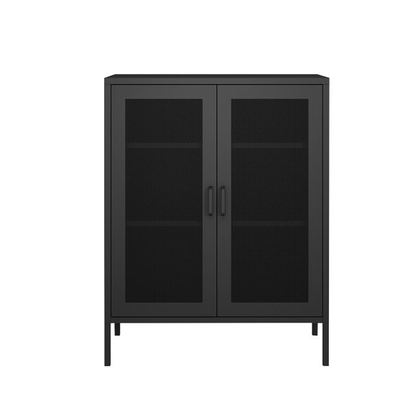 Adjustable Buffet Sideboard Cabinet Raised Base Kitchen Storage Cupboard – Black
