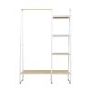 Closet Storage Rack Clothes Hanger Shelf Garment Rail Stand Wardrobe Organiser – White