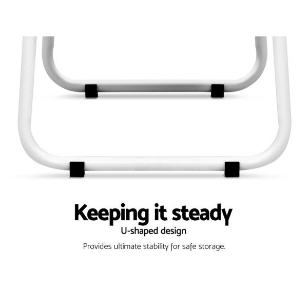 Closet Storage Rack Clothes Hanger Shelf Garment Rail Stand Wardrobe Organiser – White