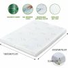 5cm Thickness Cool Gel Memory Foam Mattress Topper Bamboo Fabric – KING, 5 cm