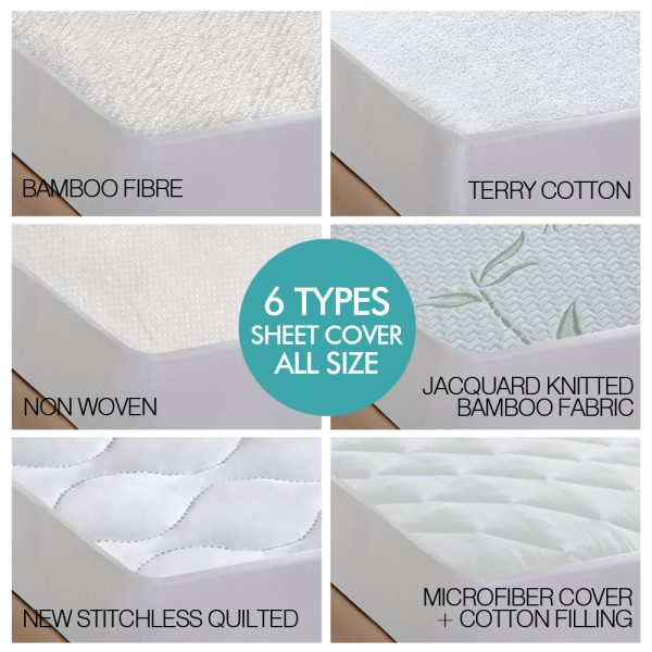 Terry Cotton Fully Fitted Waterproof Mattress Protector – KING SINGLE