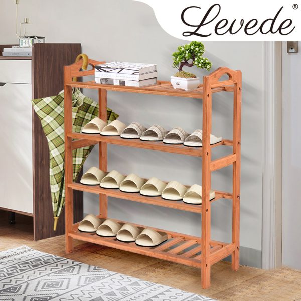 Bamboo Shoe Rack Storage Organizer Wooden Shelf Stand Shelves