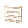 Bamboo Shoe Rack Storage Wooden Organizer Shelf Stand – 80 cm, 4 Tiers