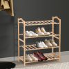 Bamboo Shoe Rack Storage Wooden Organizer Shelf Stand – 80 cm, 4 Tiers